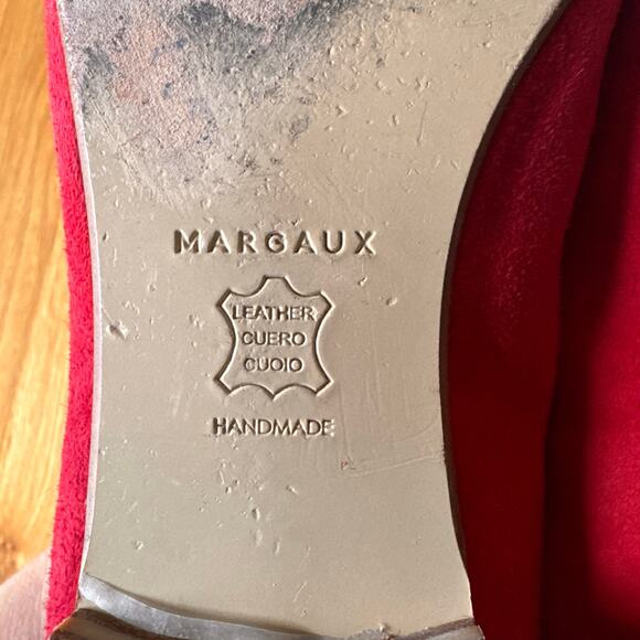 Margaux Suede The Pointe Flats in "Poppy" Red Size 40.5 US 9.5 - Picture 9 of 9